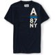 thumbnail image 1 of Aeropostale Vertical A-87 Ny Athletics Embellecido Camiseta para Hombre, Azul, X-Large Aeropostale Camiseta adornada, 1 of 2