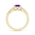thumbnail image 2 of ANGARA Natural 0.8 Ct. Amethyst with Diamond Halo Ring in 14K Yellow Gold for Women (Ring Size: 4), 2 of 8