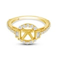 thumbnail image 3 of 1/2 Carat CT Natural Baguette & Round Cut Semi-mount Halo Engagement Ring In 14k Yellow Gold Jewelry For Womens Ring Size-5, 3 of 3