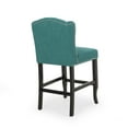 thumbnail image 5 of Noble House Maurice Wingback Counter Stool, Set of 2, Teal, Dark Brown, 5 of 9