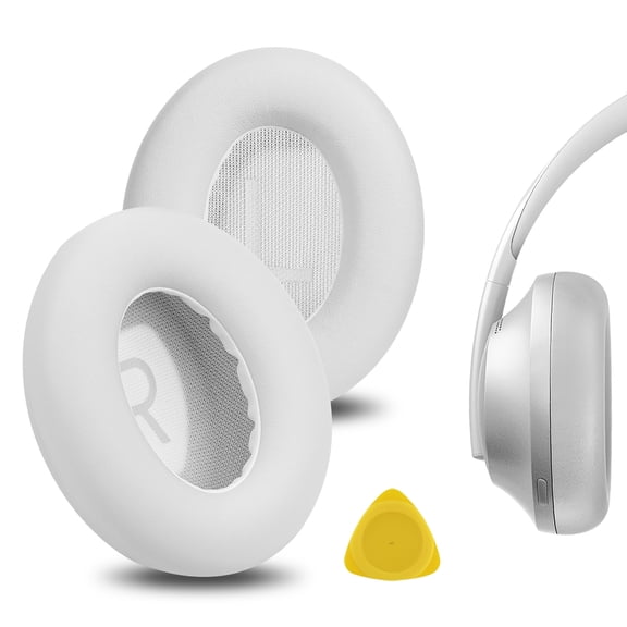 Geekria QuickFit Replacement Ear Pads for Boses 700 Noise Cancelling, NC700 Headphones Ear Cushions, Repair Parts (White)