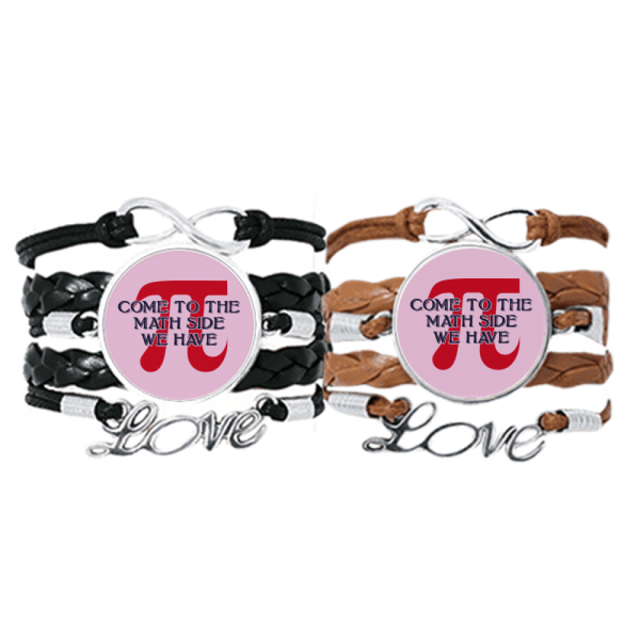 Calcul Périmètre Mathématique Pi Bracelet Bracelet à Main en Cuir Corde Bracelet Double Ensemble