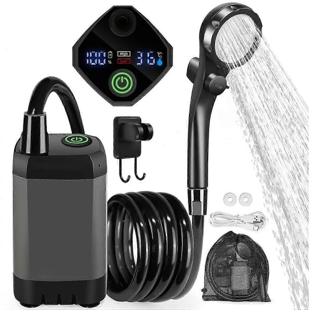 Portable Camping Shower 6000mah Rechargeable Electric Outdoor Washing Cleaning