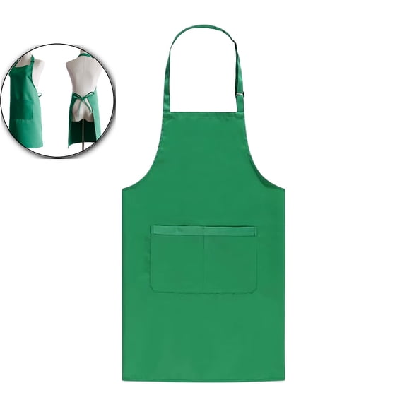 VQPeo Adjustable Bib Apron Waterdrop Resistant with 2 Pockets Cooking Kitchen Aprons for Women Men