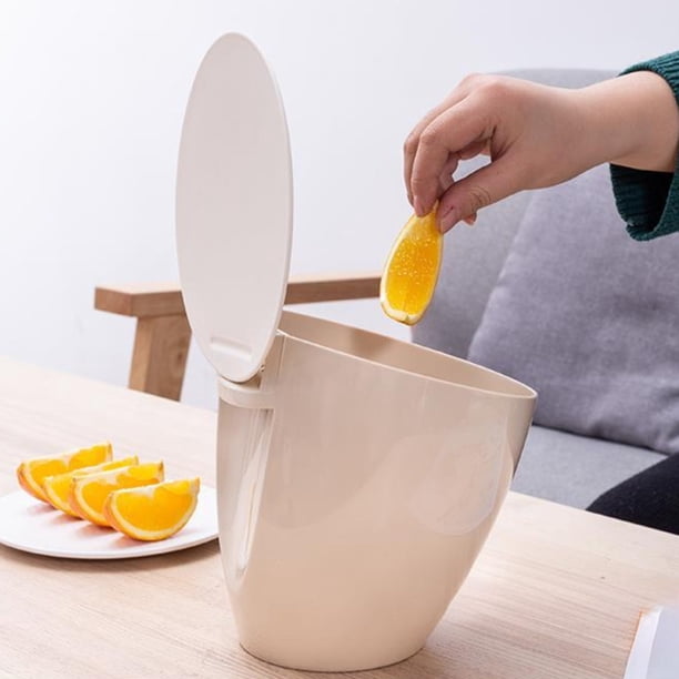 Xihbxyly Papelera de Escritorio, Compacta y con Tapa, con Control de Olores, Diseño Elegante para Oficina, Dormitorio y Residencia Universitaria, de Plástico Duradero.