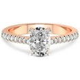 thumbnail image 3 of 5 Carat IGI Certified Oval Shape Lab Grown Diamond Engagement Ring | 14K Rose Gold |Amy Tapered Eternity Diamond Ring | FG-VS1-VS2 Quality Friendly Diamonds, 3 of 4