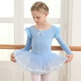 thumbnail image 2 of ZACPNCV Long Sleeve Black Leotard for Girls Gymnastics Leotards Toddler Dance Ballet Bodysuit Light Blue 6-7 Years, 2 of 6