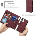 thumbnail image 2 of Wallet Case Compatible with iPhone 11 Detachable 2 in 1 Magnetic Case Case,[6 Card Slots] [Wrist Strap] [Stand Feature] Luxury Leather Cover Shockproof Slim Case for iPhone 11,6.1 inch Burgundy, 2 of 16