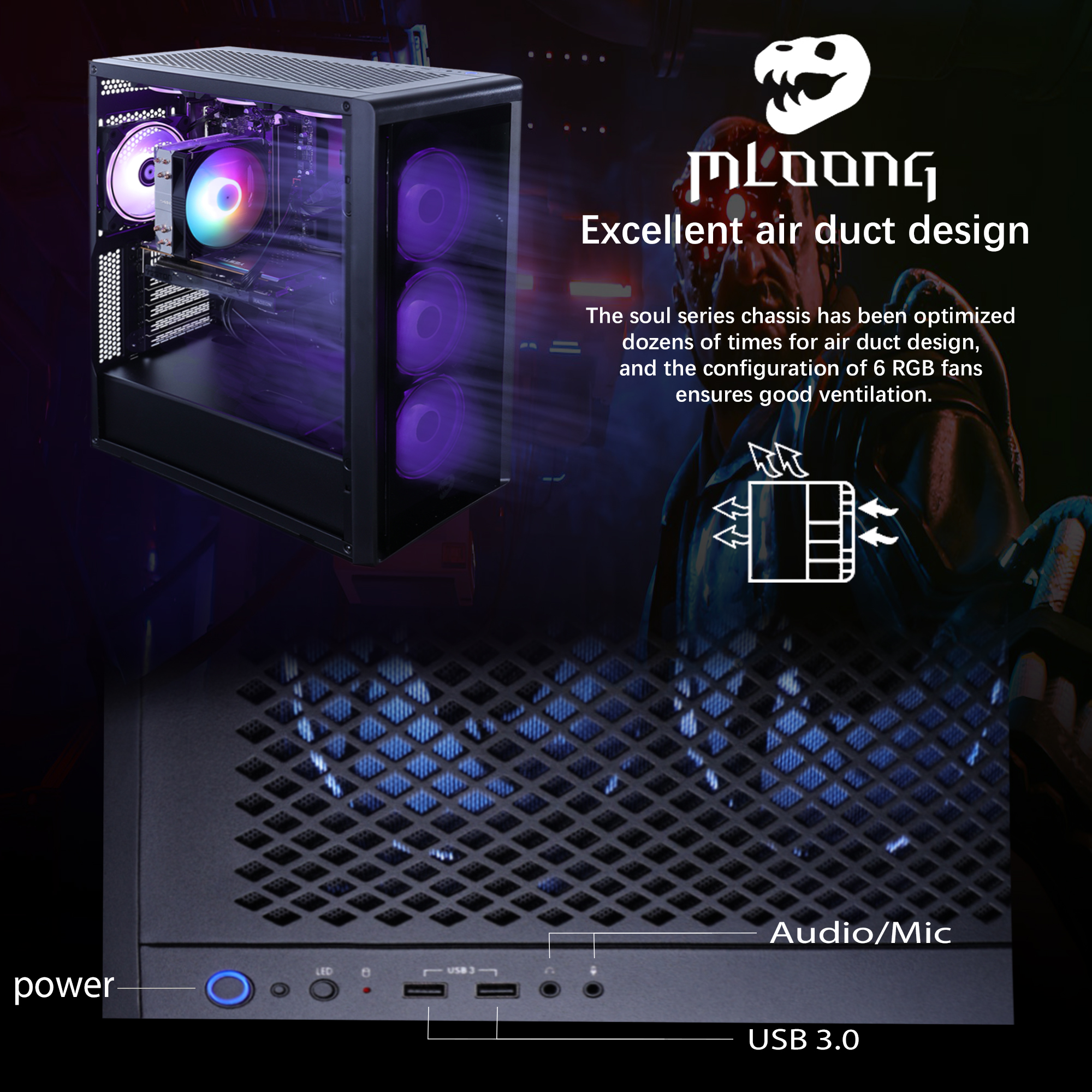 Mloong Gaming PC Desktop AMD Ryzen 5 5600, GeForce RTX 4060,1TB SSD,16GB RAM ,600W ,Win11 WIFI