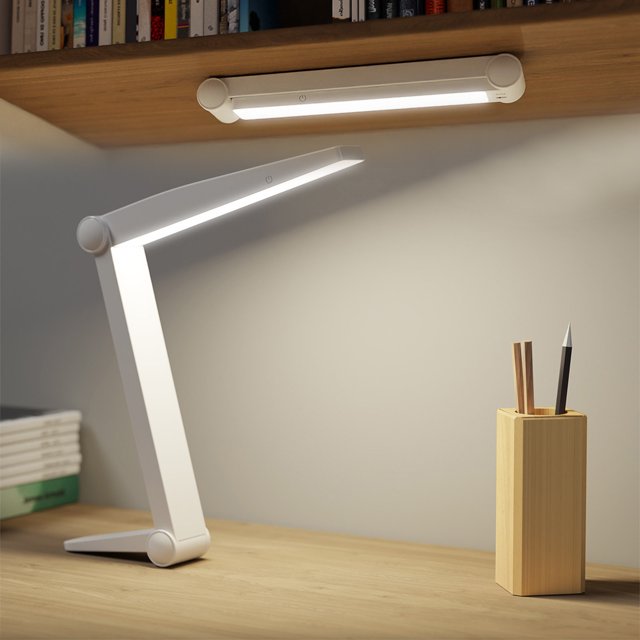 Lámpara de mesa plegable con almacenamiento, protección para los ojos, aprendizaje, carga y uso enchufable, lámpara de noche de escritorio magnética, lámpara de protección para los ojos para