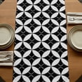 thumbnail image 5 of Table Runners 48 Inches Long Dress Scarves, Black Rhombus Farmhouse Kitchen/Dining Table Runner, Short Coffee Tablerunners, Retro Abstract Geometric Pattern 13x48 Inch, 5 of 9