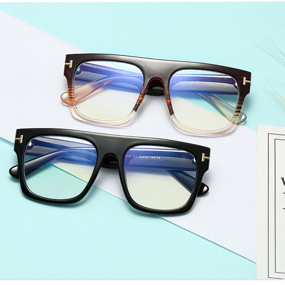 Womens Mens Thick Square Black Reading Glasses 4.25 Ladies Anti-blue Light Readers Plastic Presbyopic Glasses +4.25