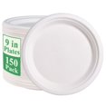 thumbnail image 1 of Platos de papel Vplus, 150 unidades, 23 cm, 100% bagazo compostable, 1 of 7