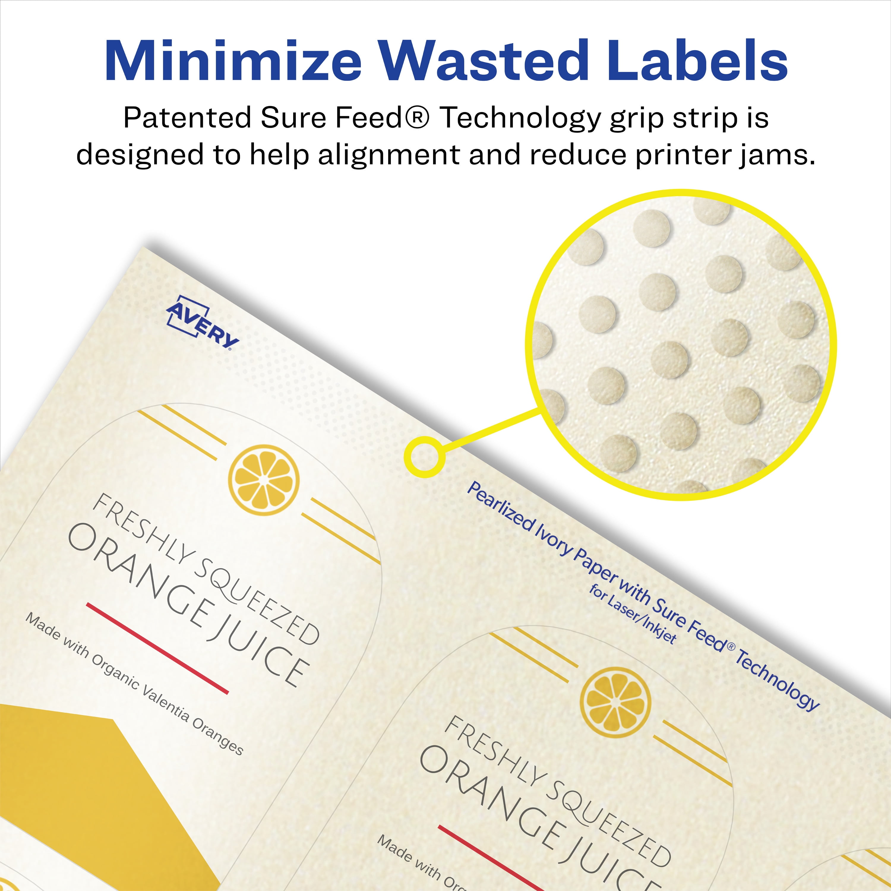 Avery Pearlized Ivory Arched Labels, 3" x 2.25", 450ct