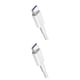thumbnail image 1 of Methold Cable USB C de súper rápido 5A para P30 P20 Lite para Mi 9 8 carga rápida 3,0 tipo C carga para S10 9 blanco 0.25 m 2Conjunto, 1 of 6