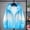 Blue, variant on Women's Gradient Color Hooded Windbreaker Lightweight Zip-Up Waterproof Jacket with Side Pockets