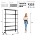 thumbnail image 3 of 6-Tier Wire Shelving Unit 2100Lb Capacity Adjustable Storage Shelves Heavy Duty Storage Rack with Wheels NSF Metal Shelf for Closet Kitchen Garage Basement, 48" L x 18" W x 82" H, Black, 3 of 8