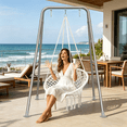thumbnail image 6 of G TALECO GEAR Hammock Chair Stand, Outdoor Swing Frame, Indoor Swing Chair Not Included, Heavy-Duty Steel 350lbs, Silver, 6 of 7