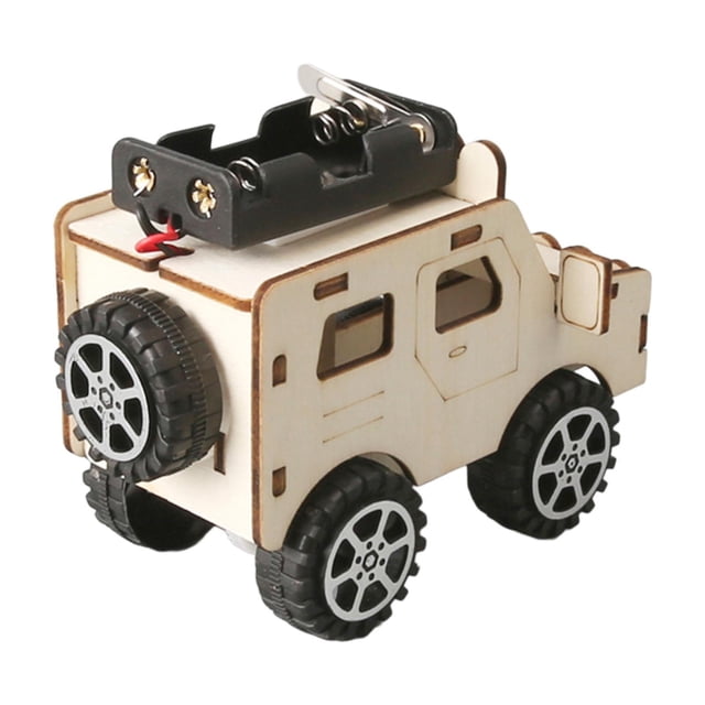 Modelo de coche eléctrico DIY, juguete de tallo, manualidades para niños, material didáctico de madera, kits de experimentos científicos para el aula.