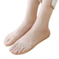 thumbnail image 2 of MSJUHEG No Show Socks Womens,Hollow Socks,Sheer Ankle Socks,Footies Socks for Women,Flat Socks,Ballerina Socks Non Slip Socks Lace Splice Socks Boat Socks Beige 1 One Size, 2 of 6