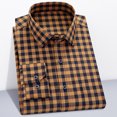thumbnail image 2 of Camisa a cuadros para hombre, cuello de solapa, manga larga, camisa a cuadros con botones, ajuste regular, camisa informal para hombre para el trabajo diario, 2 of 5