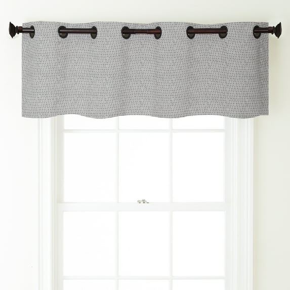 Lanco Basil Room Darkening Window Curtain Valance with Grommet Top, Grey, 54 x 18"