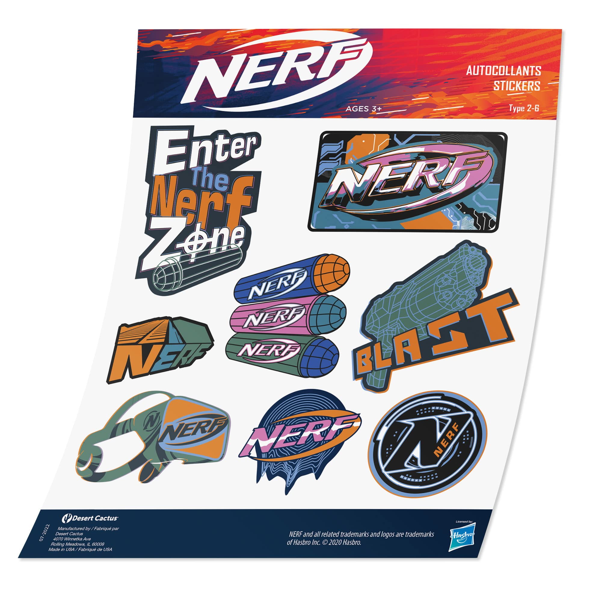 Nerf Stickers 8 Stickers Vinyl Decal Laptop Water Bottle Car
