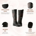 thumbnail image 6 of Spring Step Women’s PATCHWORK Tall Boot – Multi-Color Leather Knee-High with Stacked Heel, 6 of 9