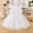 thumbnail image 5 of Gubotare Baby Girls Dresses Baby Toddler Girl's Dress Cap Sleeve Uniform Dress for Girl 3 6 Months (White,3-6 Months), 5 of 8
