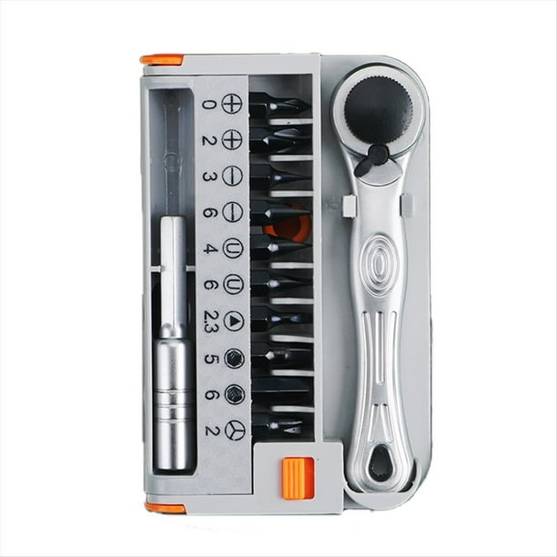 Mini Juego de Destornilladores de Forma Especial con Llave de Trinquete Bidireccional y Destornillador de .