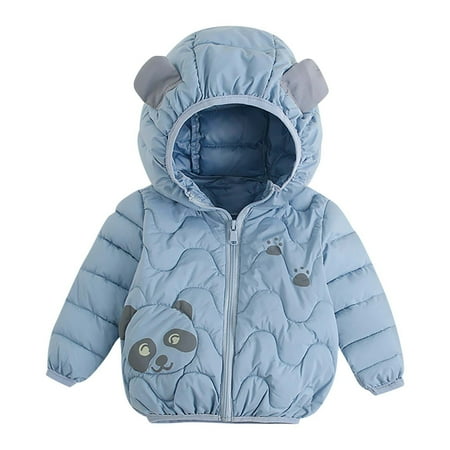 

Winter Coats for Kids 3D Panda Cotton Hoods Boys Girls Cute Jacket 3-8T Children Zip Up Comfy Hoodie Coat Warm Outerwear