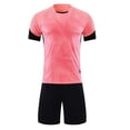 thumbnail image 2 of Bixock Toddler Boys Casual Shorts Set,Kids Summer Outfit Set,Unisex Soccer Training Uniform Mesh Breathable Short Sleeve Crew Neck Top Matching Shorts 2 Piece Active Set for 4-15 Years Kids Clothings, 2 of 5