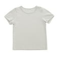 thumbnail image 2 of YTDSCS 2-10T Kids Baby Girls Summer T Shirt Tees Tops Short Sleeve T Shirt Cotton Crew Neck Shirt Casual Solid Color T Shirt, 2 of 8