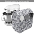 thumbnail image 2 of Grey and White Stand Mixer Cover, Romantic Rose Bouquet with Swirls and Leaves Monochrome Nature Growth, Kitchen Appliance Organizer Bag Cover with Pockets, 5 Quarts, Grey and White, by Ambesonne, 2 of 4