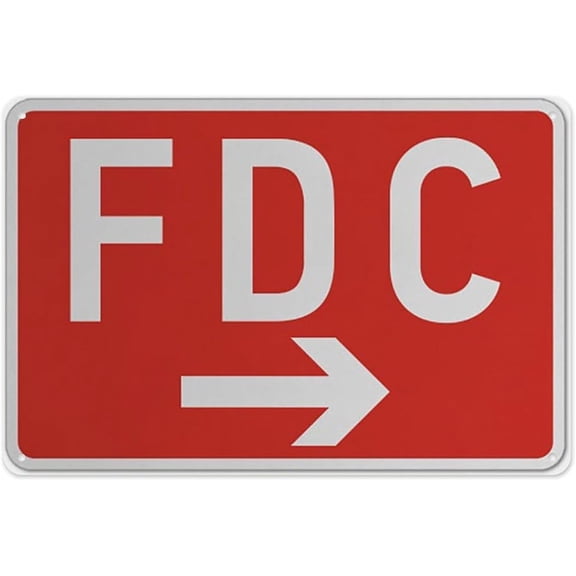 Fdc (Right Arrow) Sign 8"x12" - Aluminum Tin Warning for Home Outdoor Garden, High-Visibility Fire Safety Decor