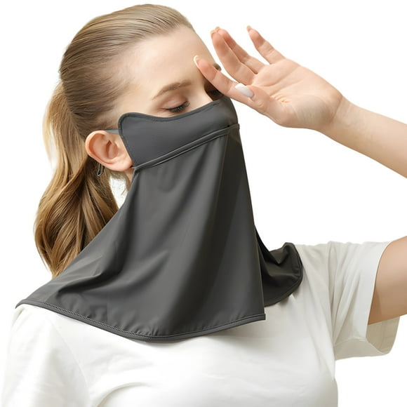 UPF 50+ Women's Face Mask, Breathable Cooling Face Cover, Sun Protection Face Scarf Cover with Adjustable Ear Loops & Nose Breathing Hole, Unisex Summer Neck Gaiter for Outdoor Activities