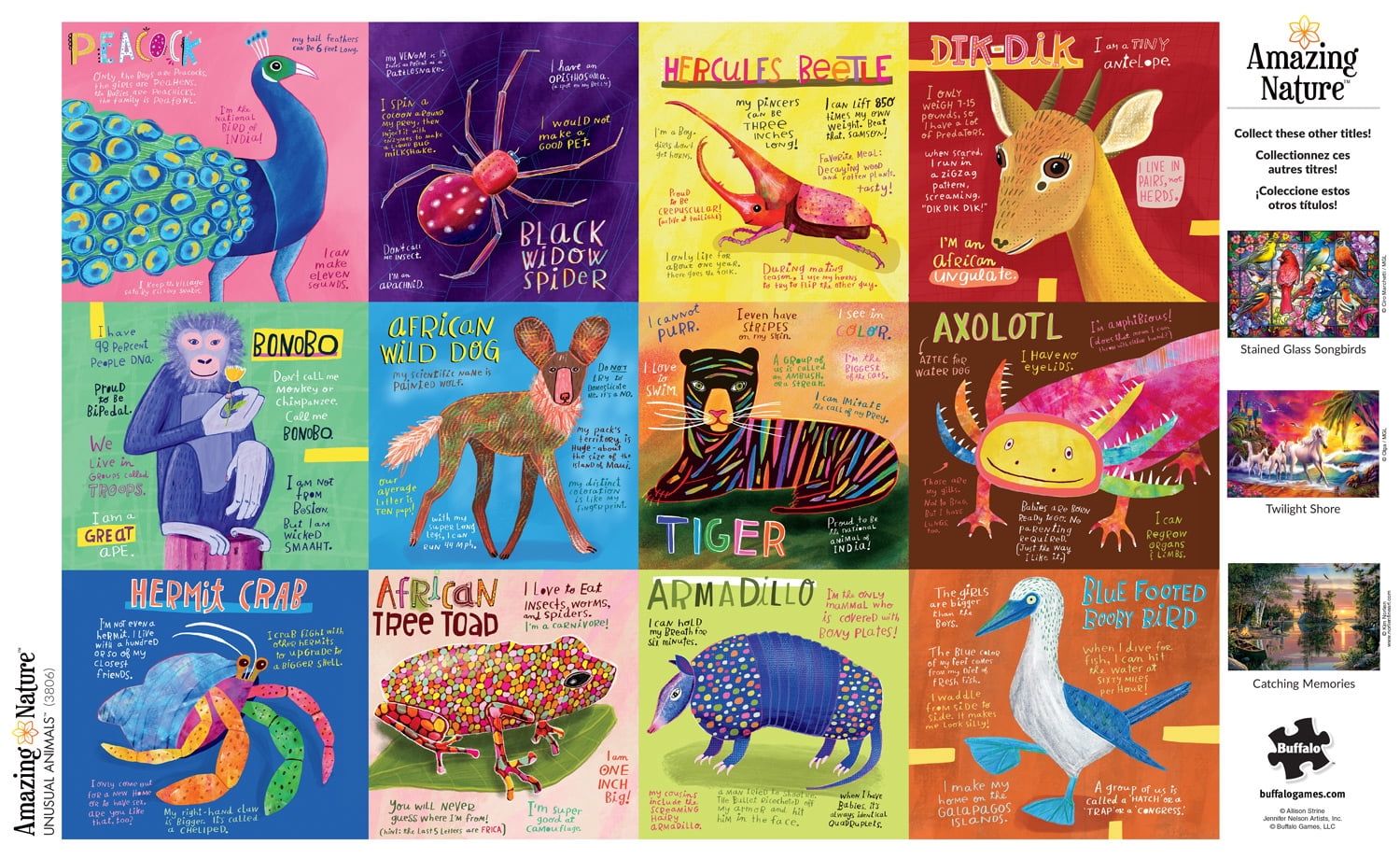 Buffalo Games - Amazing Nature - Unusual Animals - 500 Pieces Jigsaw Puzzle