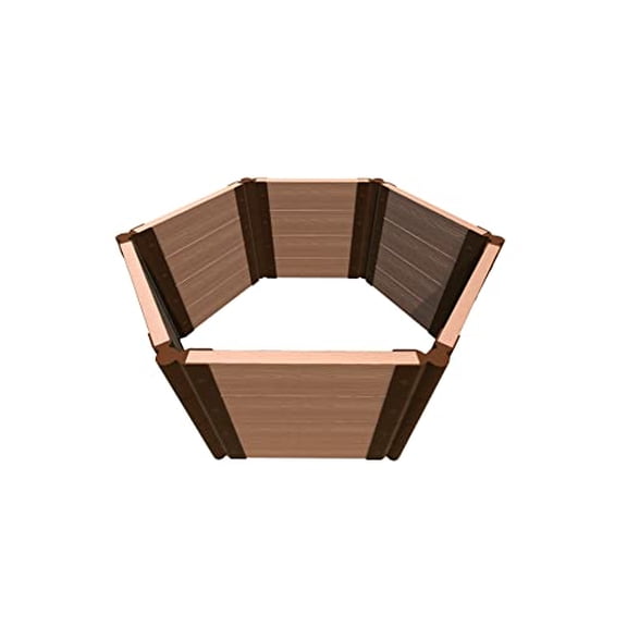 CLASSIC SIENNA 'FORT JEFFERSON' 4' x 4' X 22" RAISED GARDEN BED (HEXAGON) - 2" PROFILE