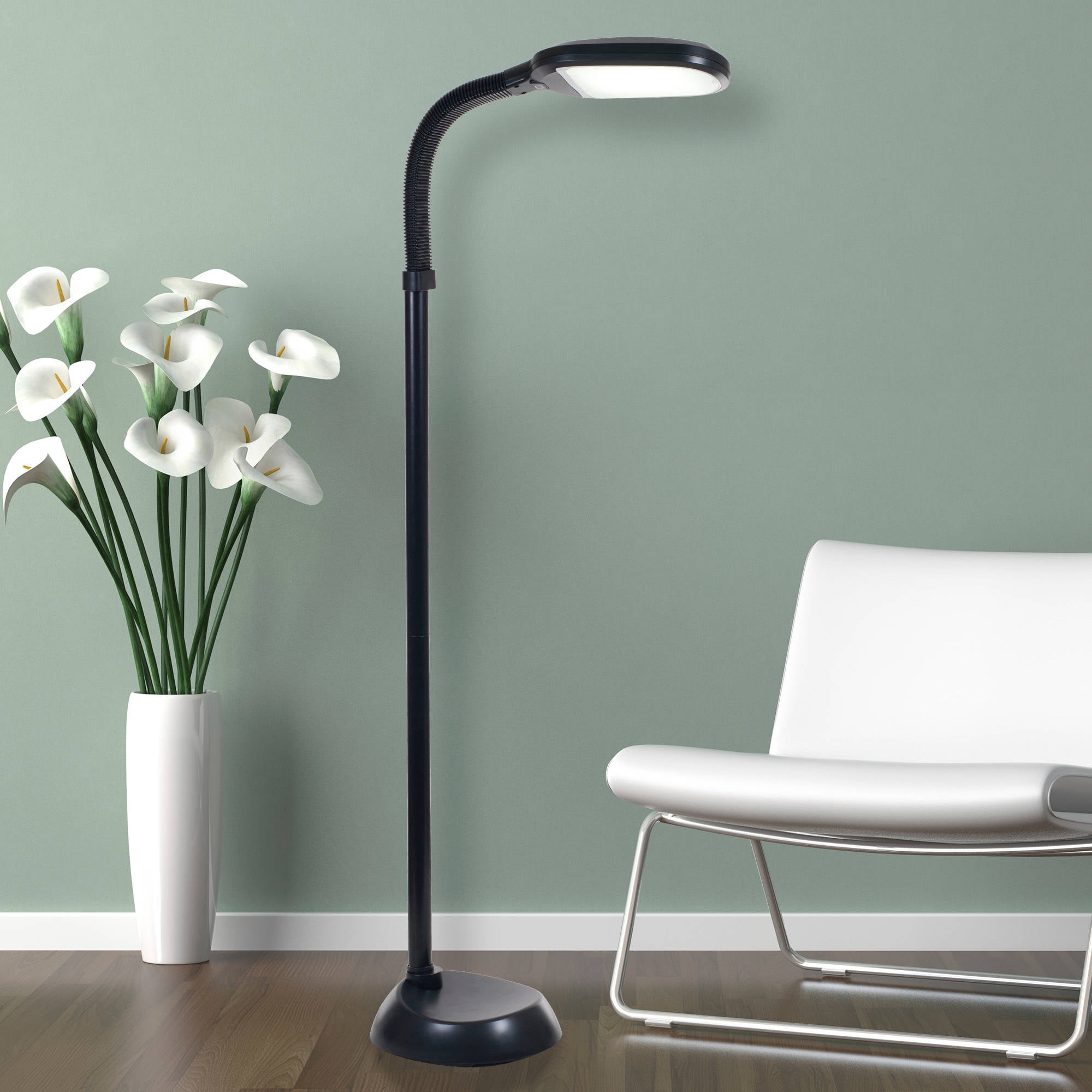 Lavish Home Led Sunlight Floor Lamp With Dimmer Switch Walmart