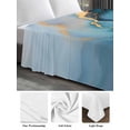 thumbnail image 6 of Teal Blue Marble Queen Size Flat Sheet, Wrinkleproof & Fadeproof Cooling Flat Bed Sheet Only, Abstract Artwork Aesthetic Breathable Soft Bedding Top Sheets 90 x 102 Inches, 6 of 8