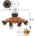 thumbnail image 4 of Garden Brass Hose Splitters 4 Way Tap Hose Connectors Water Distributor Switch Valves, 4 of 4