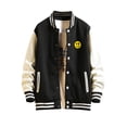 thumbnail image 1 of Men's Baseball Jackets Youth Street Print Men Coats Patchwork Sleeves Jacket With Pockets, 1 of 6