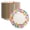 8.5 in, variant on Paper Plates, 60 Count 8.5 Inch Heavy Duty Disposable Dinner Plates, Soak-Proof Cut-Resistant Microwave Safe with Colorful Round Pattern for Party, BBQ, Picnic and Family Use