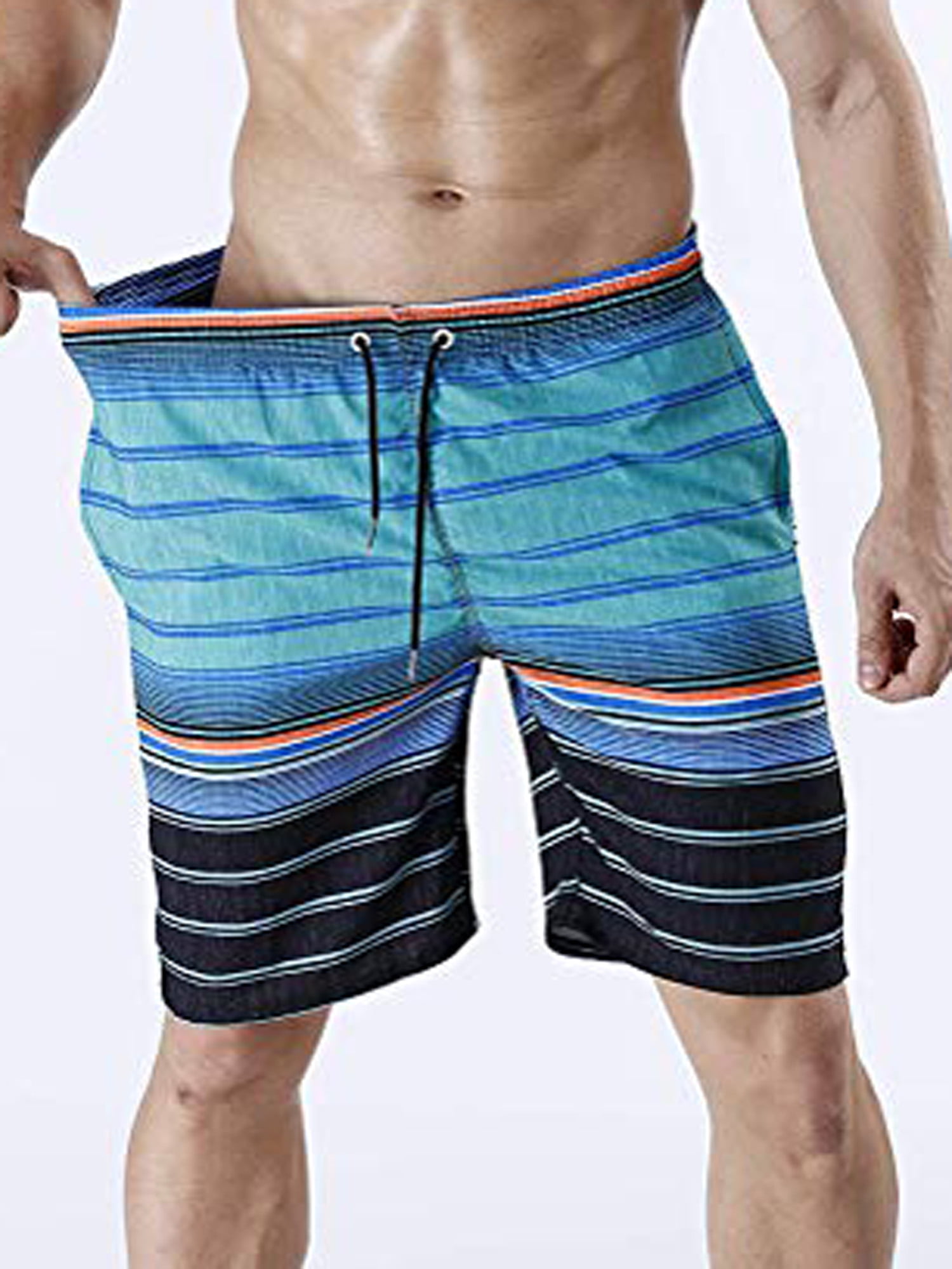 LELINTA Mens Swim Trunks Board Shorts Bathing Suits Elastic Waist ...