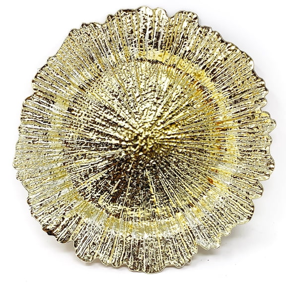 Allgala 13-Inch -Pack Heavy Quality Round Charger Plates-Reef Gold-HD80331