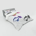 thumbnail image 3 of Ambesonne Fish Bedding Set 3 Pcs, Bird Faced Animals Swim, Twin XL, Dried Rose Dimgrey, 3 of 3