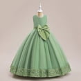 thumbnail image 2 of mgoYE Girls Party Dress Flower Girl Dress for Wedding Tulle Floor Length Princess formal Prom Party Pageant Dance Ball Gown(Light Green,10-11 Years), 2 of 9