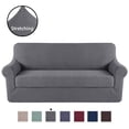 thumbnail image 1 of H.VERSAILTEX 2-Piece Jacquard Spandex Sofa Stretch Slipcover, Charcoal Gray, 1 of 7