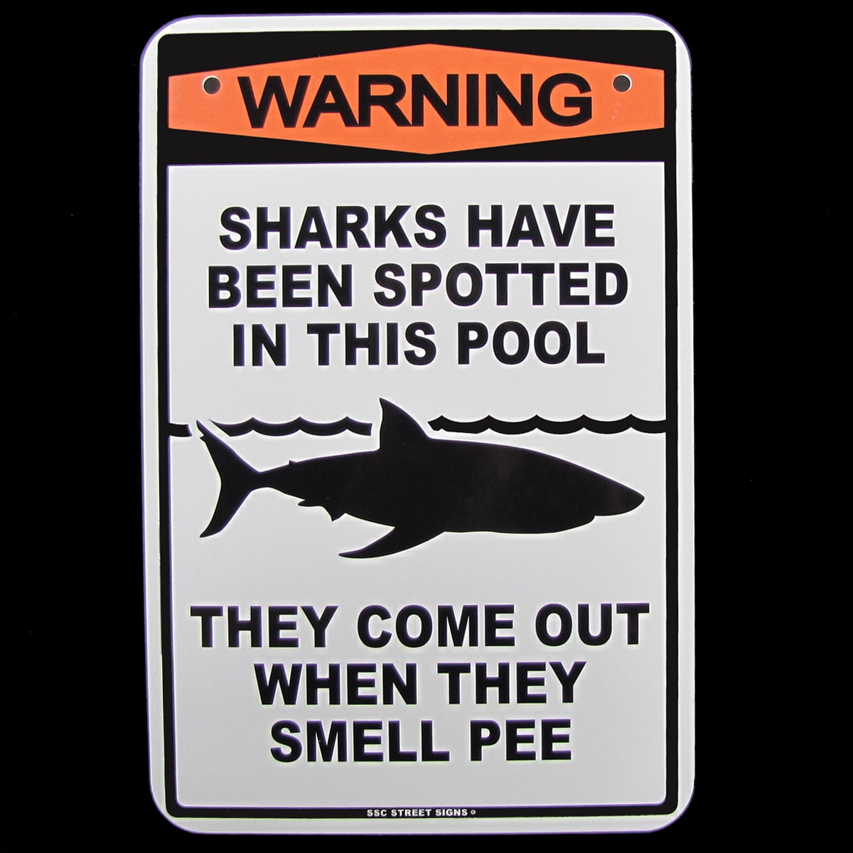 Pool Rules No Peeing Swimming Pool Shark Decor Poster Vintage Metal Tin Sign 12x8 In Asoodoo Funny Swimming Pool Sharks Danger Warning Sign Home Bathroom Decor Sharks Have Been Spotted in This Pool 