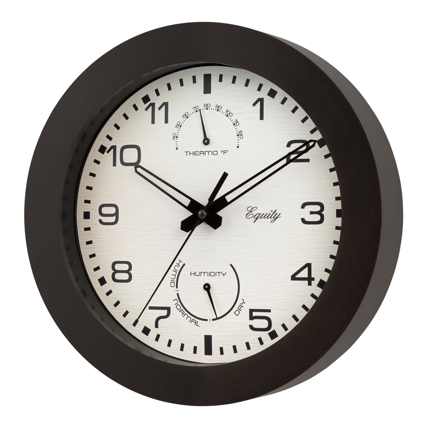 Equity 10-Inch Indoor/Outdoor Waylon Quartz Wall Clock, 10", Brown. 29005
